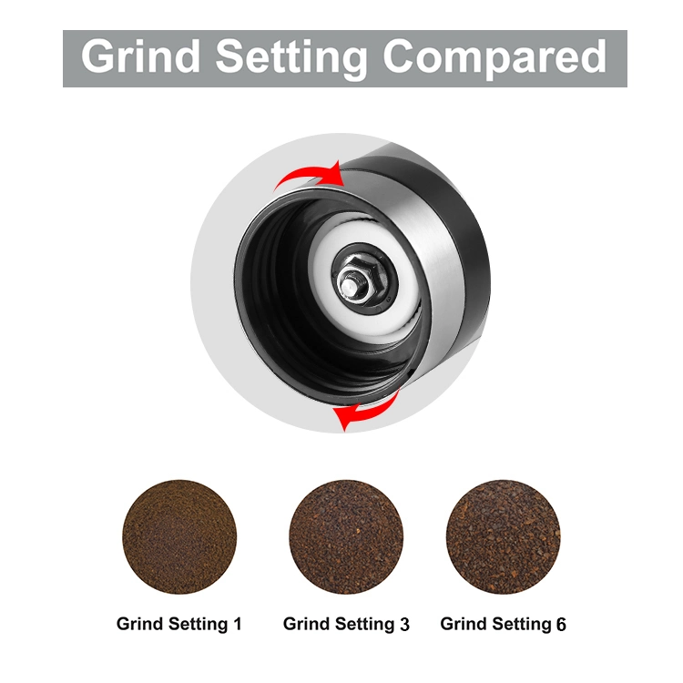 Manual Coffee Grinder with External Adjustments Ceramic Burr Hand Coffee Bean Grinders